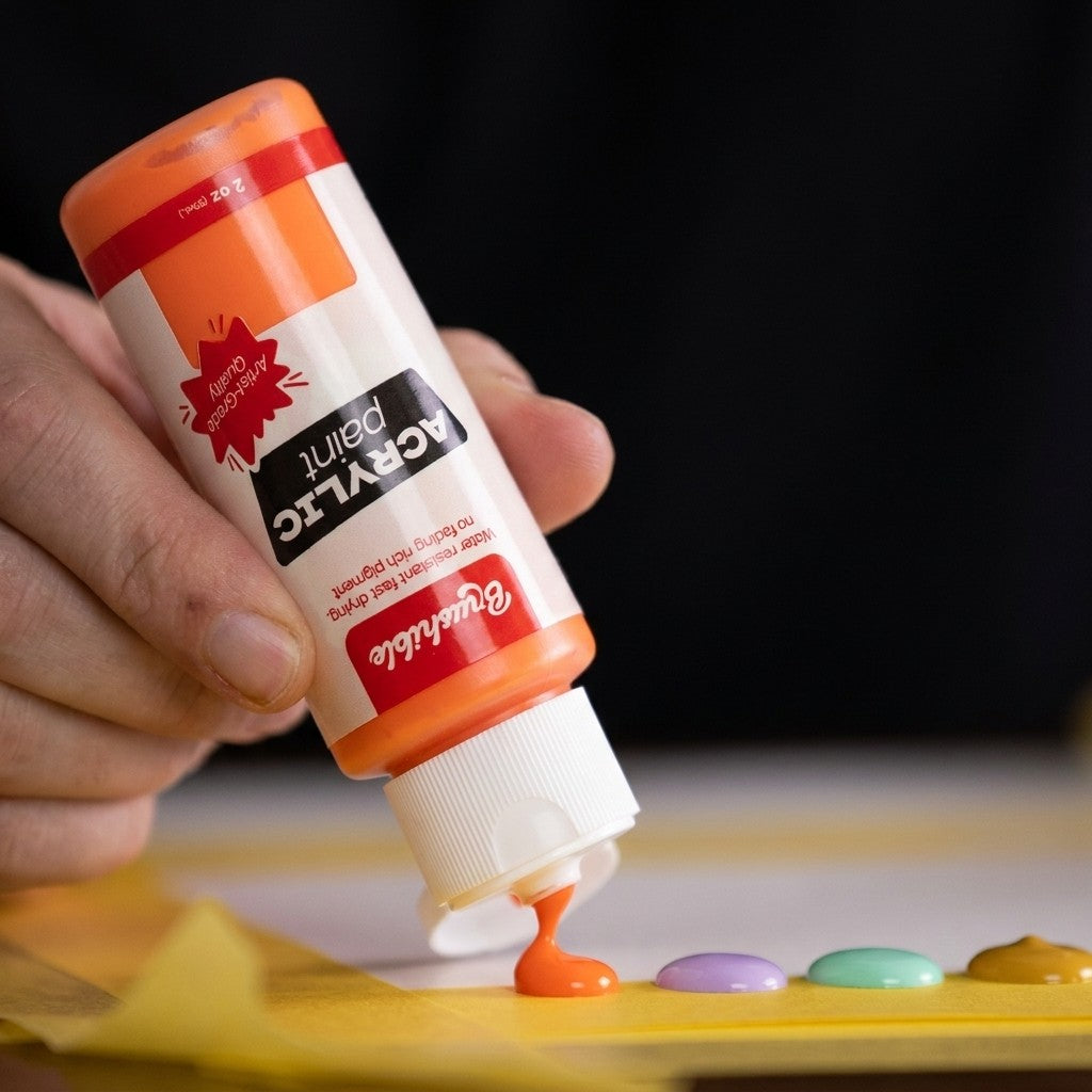 Brushible Artist Soft Body acrylic — squeezing a dot of paint onto a palette