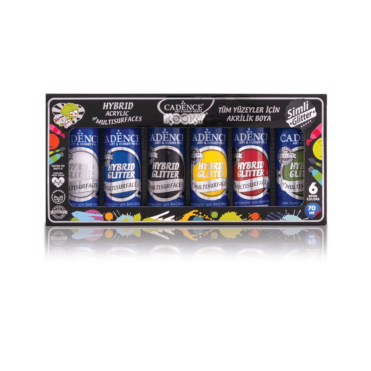 Acrylic Paint Set HYBRID GLITTER 70 ml