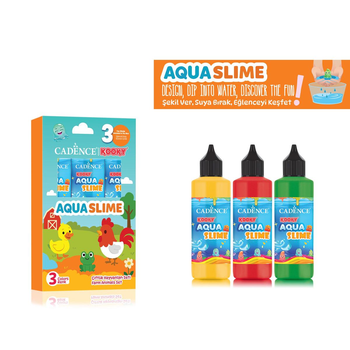 Aqua Slime – Farm Animals – 3 Colors