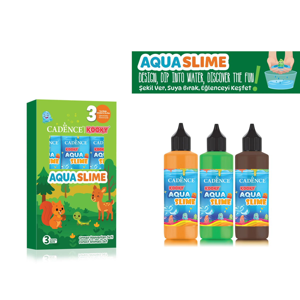 Aqua Slime – Forest Animals – 3 Colors