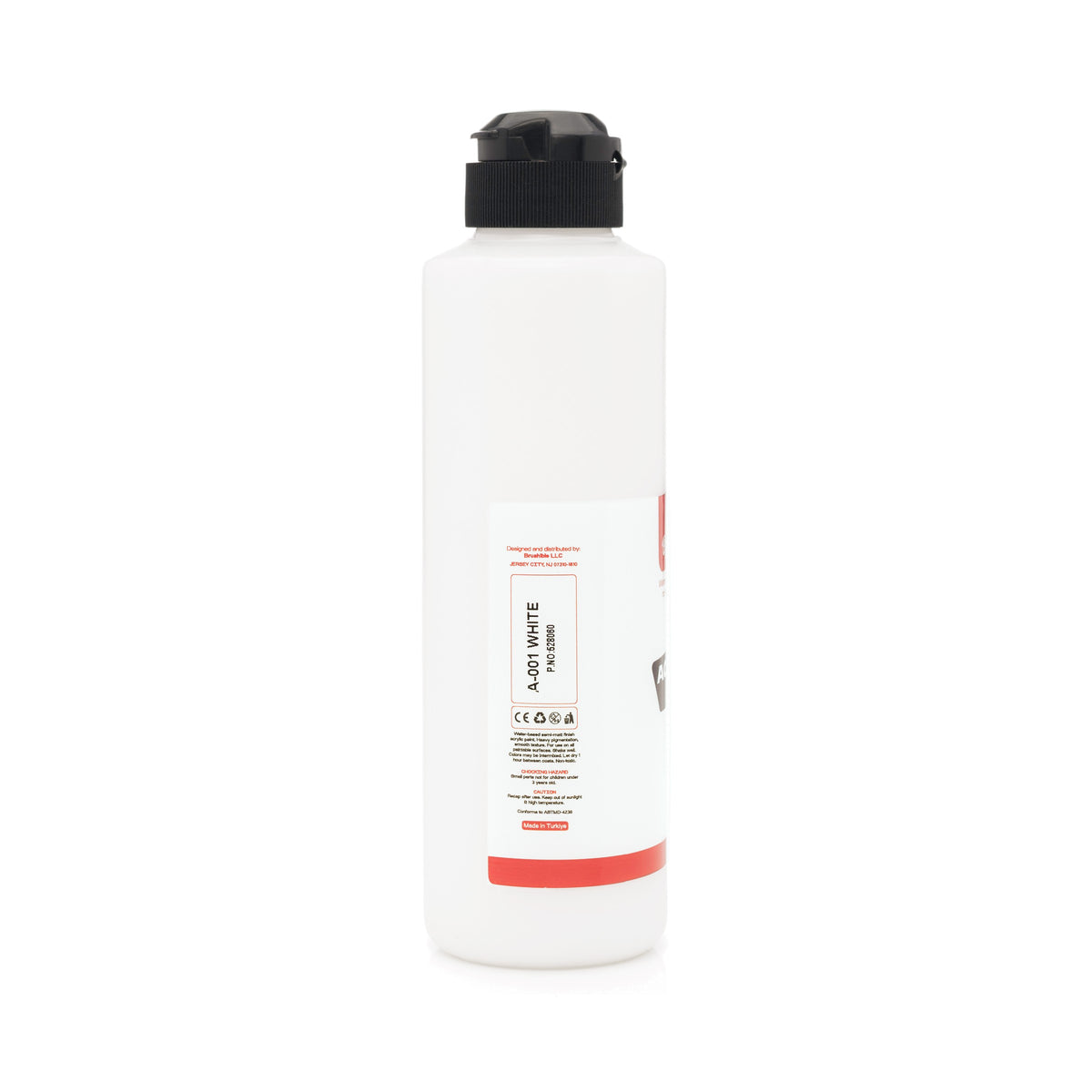 White — Brushible acrylic, 8.45 oz bottle (back)