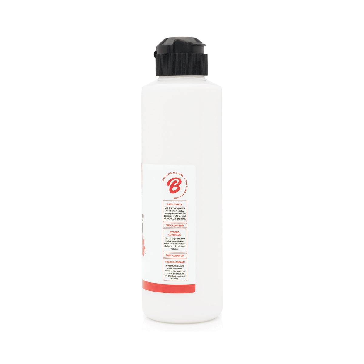 White — Brushible acrylic, 8.45 oz bottle (left)